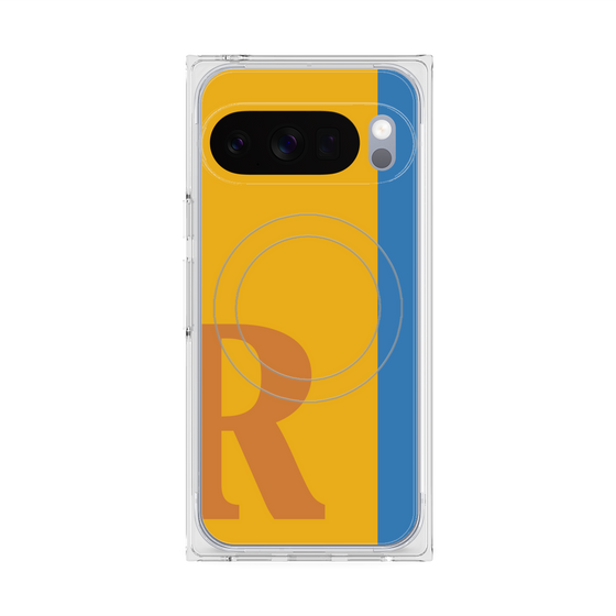 Premium Square Case with Pixelsnap［ Original - initial color line - R orange ］