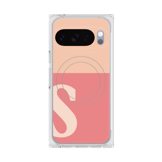 Premium Square Case with Pixelsnap［ Original - initial two tone - S pink ］