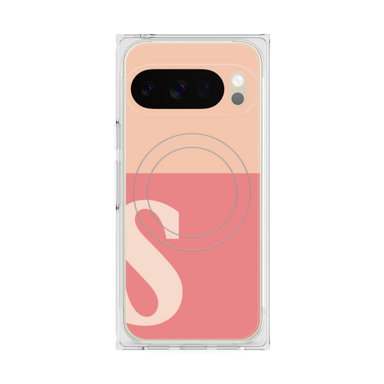 Premium Square Case with Pixelsnap［ Original - initial two tone - S pink ］