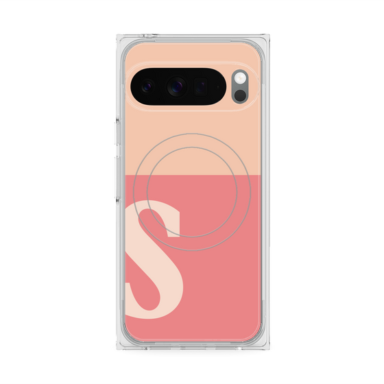 Premium Square Case with Pixelsnap［ Original - initial two tone - S pink ］