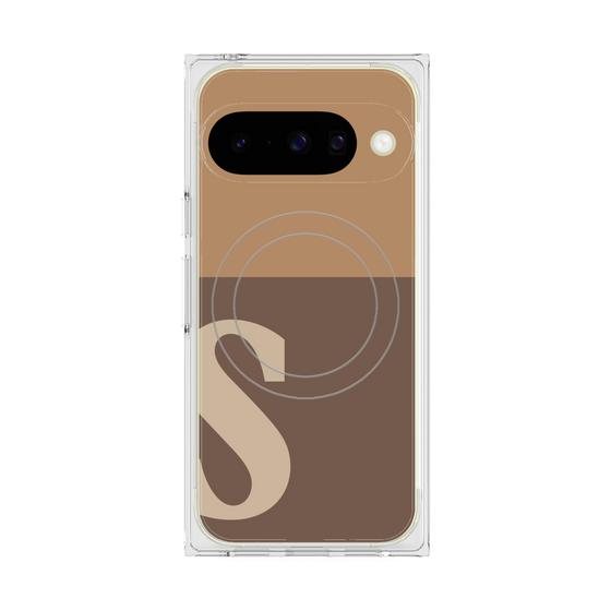 Premium Square Case with Pixelsnap［ Original - initial two tone - S brown ］