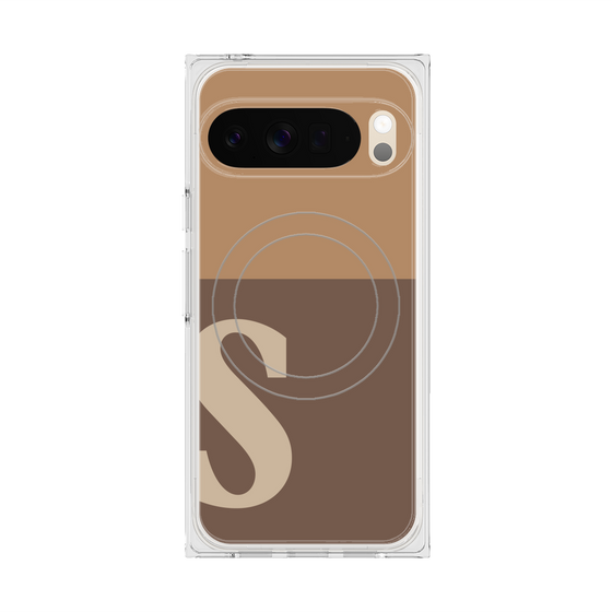Premium Square Case with Pixelsnap［ Original - initial two tone - S brown ］