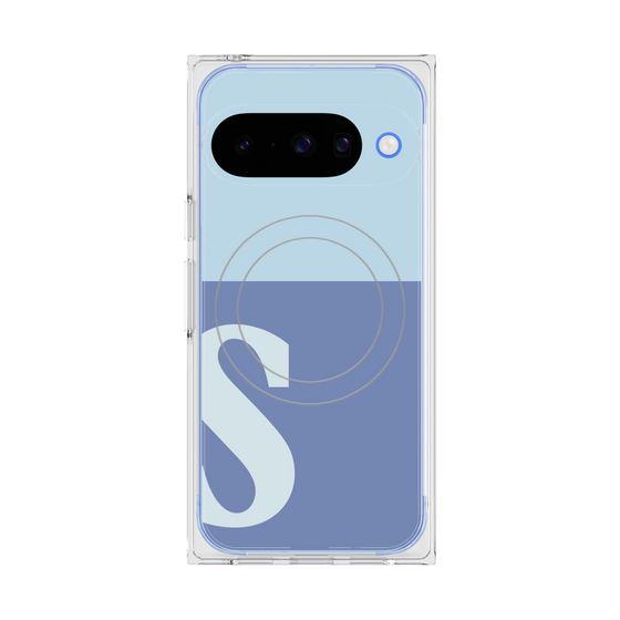 Premium Square Case with Pixelsnap［ Original - initial two tone - S blue ］