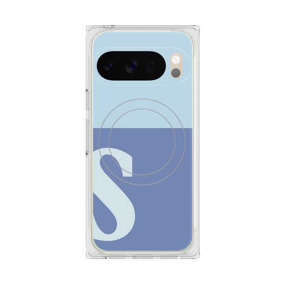 Premium Square Case with Pixelsnap［ Original - initial two tone - S blue ］