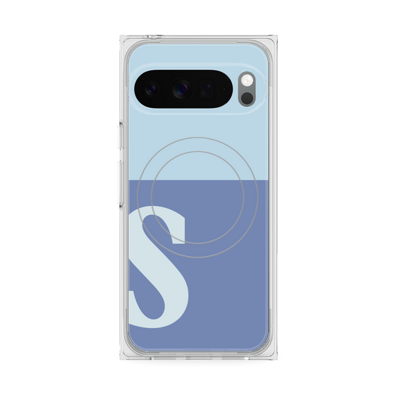 Premium Square Case with Pixelsnap［ Original - initial two tone - S blue ］