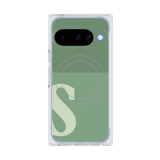 Premium Square Case with Pixelsnap［ Original - initial two tone - S green ］