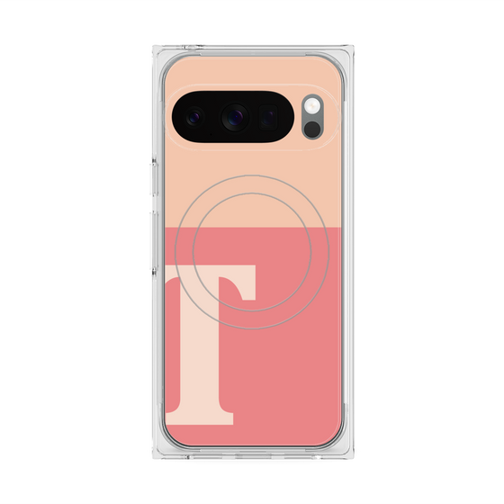 Premium Square Case with Pixelsnap［ Original - initial two tone - T pink ］