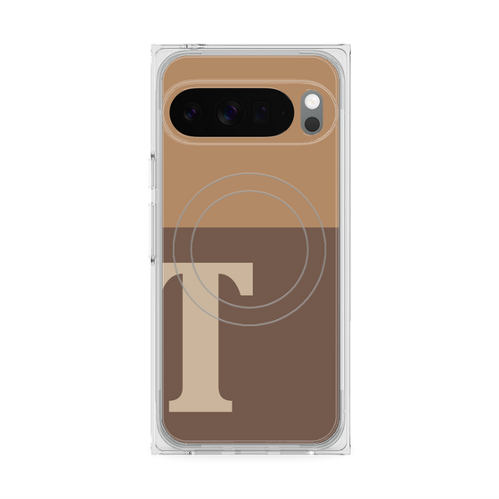 Premium Square Case with Pixelsnap［ Original - initial two tone - T brown ］