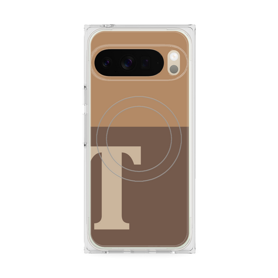 Premium Square Case with Pixelsnap［ Original - initial two tone - T brown ］