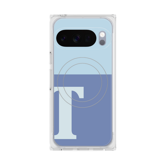 Premium Square Case with Pixelsnap［ Original - initial two tone - T blue ］