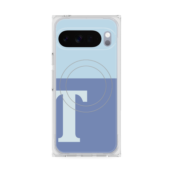 Premium Square Case with Pixelsnap［ Original - initial two tone - T blue ］