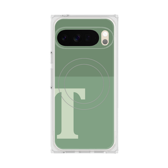 Premium Square Case with Pixelsnap［ Original - initial two tone - T green ］