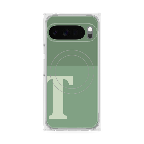 Premium Square Case with Pixelsnap［ Original - initial two tone - T green ］