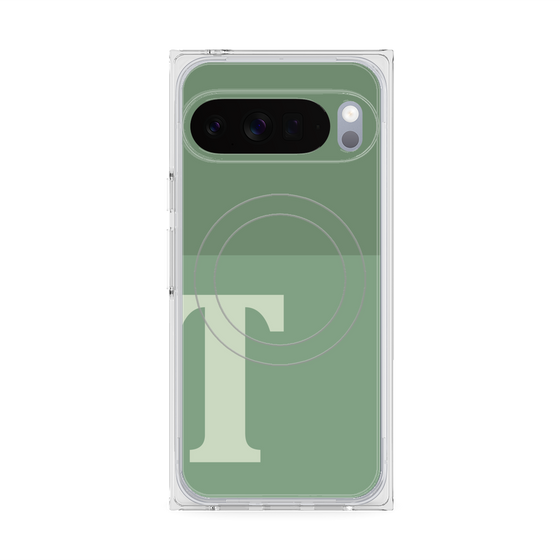 Premium Square Case with Pixelsnap［ Original - initial two tone - T green ］