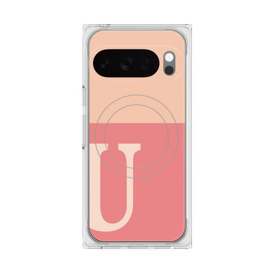 Premium Square Case with Pixelsnap［ Original - initial two tone - U pink ］