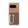 Premium Square Case with Pixelsnap［ Original - initial two tone - U brown ］