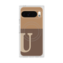 Premium Square Case with Pixelsnap［ Original - initial two tone - U brown ］