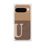 Premium Square Case with Pixelsnap［ Original - initial two tone - U brown ］