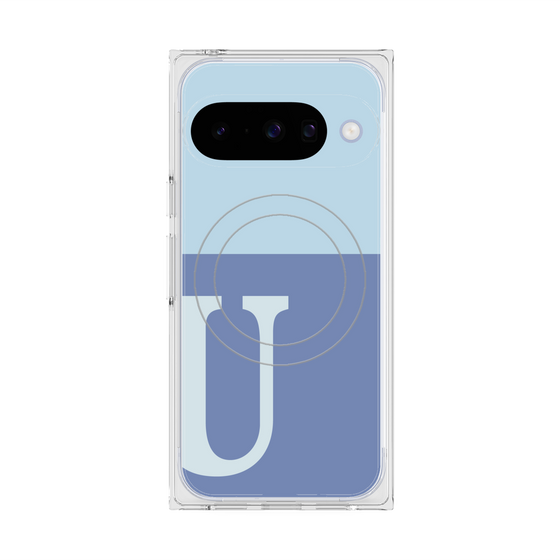 Premium Square Case with Pixelsnap［ Original - initial two tone - U blue ］