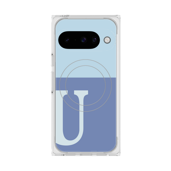 Premium Square Case with Pixelsnap［ Original - initial two tone - U blue ］
