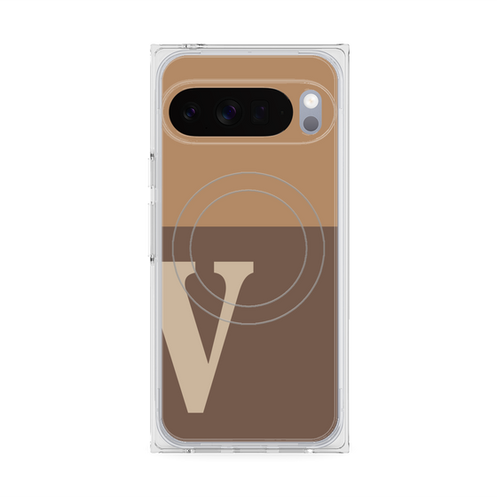 Premium Square Case with Pixelsnap［ Original - initial two tone - V brown ］