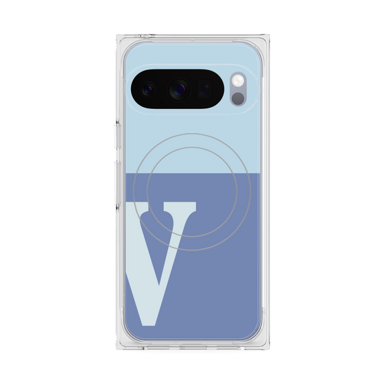 Premium Square Case with Pixelsnap［ Original - initial two tone - V blue ］