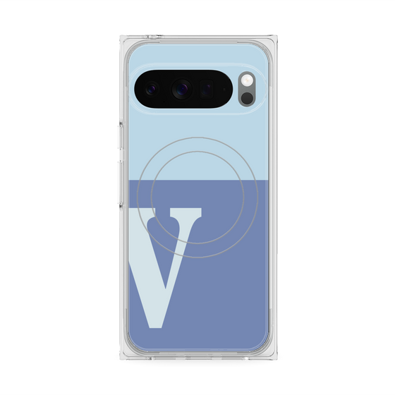 Premium Square Case with Pixelsnap［ Original - initial two tone - V blue ］