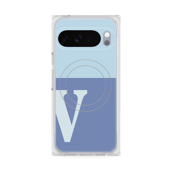 Premium Square Case with Pixelsnap［ Original - initial two tone - V blue ］