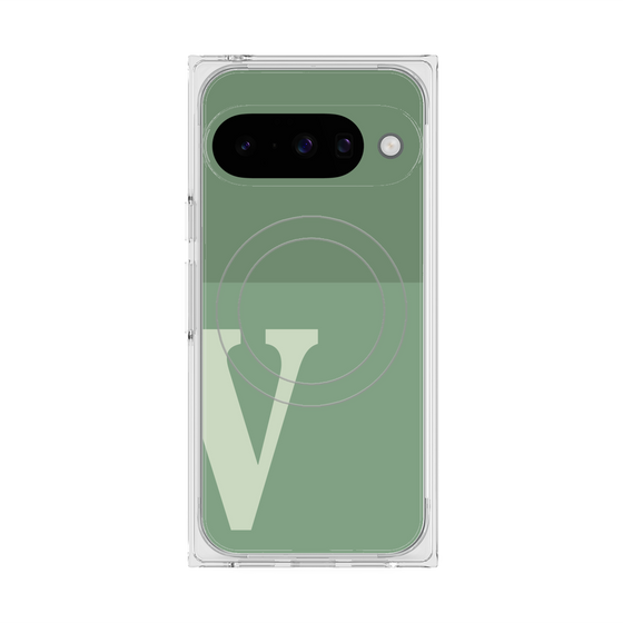 Premium Square Case with Pixelsnap［ Original - initial two tone - V green ］