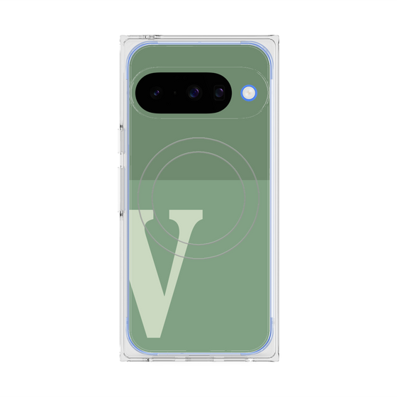 Premium Square Case with Pixelsnap［ Original - initial two tone - V green ］