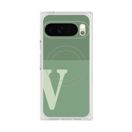 Premium Square Case with Pixelsnap［ Original - initial two tone - V green ］