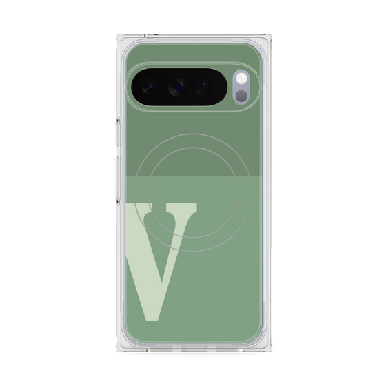 Premium Square Case with Pixelsnap［ Original - initial two tone - V green ］