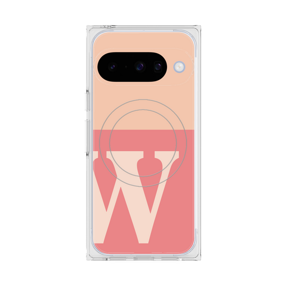Premium Square Case with Pixelsnap［ Original - initial two tone - W pink ］