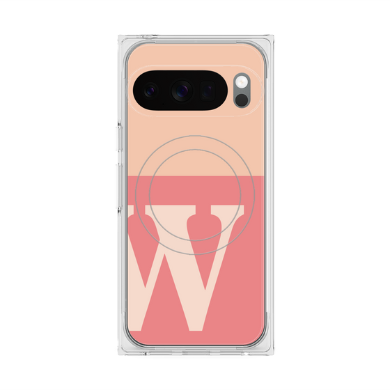 Premium Square Case with Pixelsnap［ Original - initial two tone - W pink ］