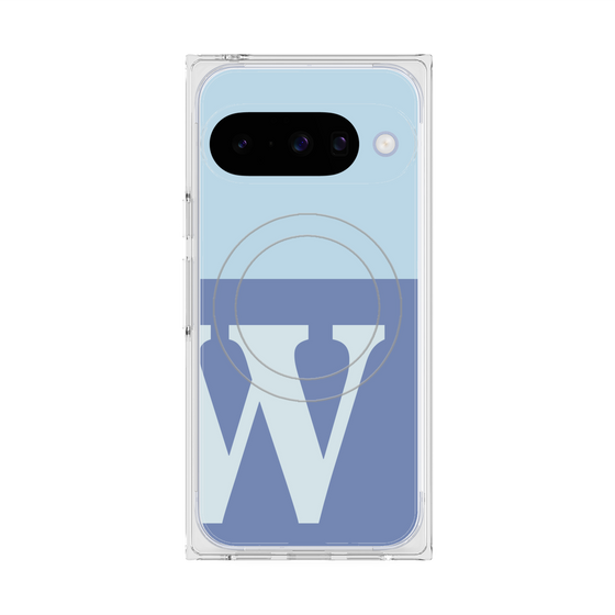 Premium Square Case with Pixelsnap［ Original - initial two tone - W blue ］