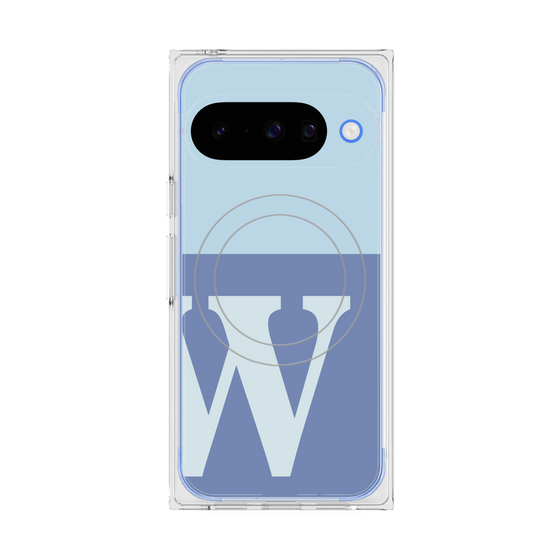 Premium Square Case with Pixelsnap［ Original - initial two tone - W blue ］