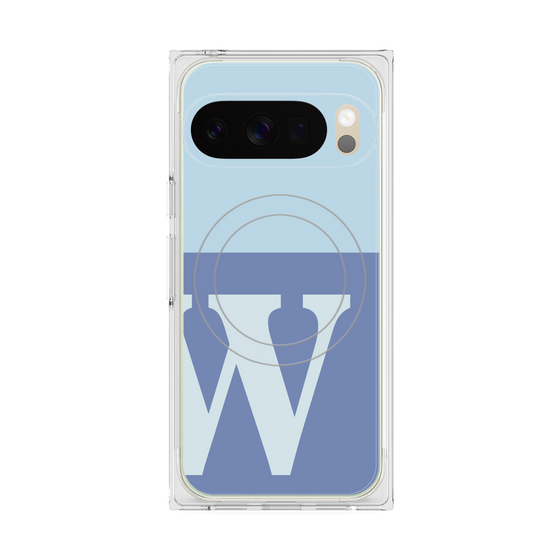 Premium Square Case with Pixelsnap［ Original - initial two tone - W blue ］