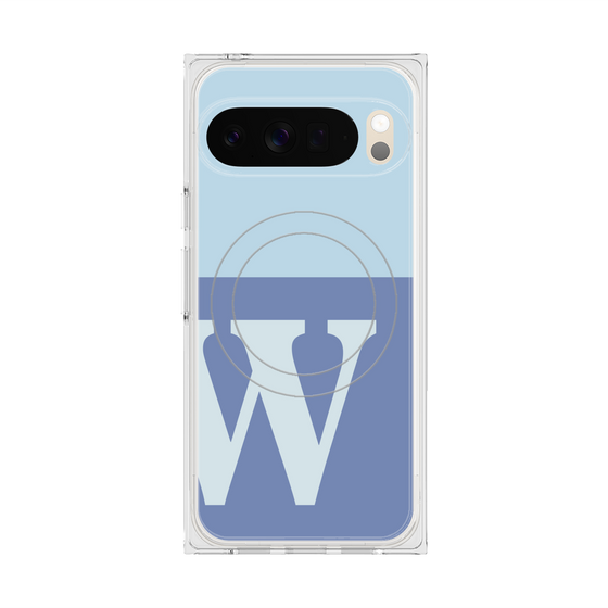 Premium Square Case with Pixelsnap［ Original - initial two tone - W blue ］