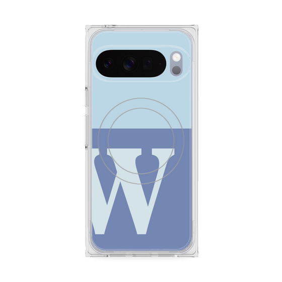 Premium Square Case with Pixelsnap［ Original - initial two tone - W blue ］