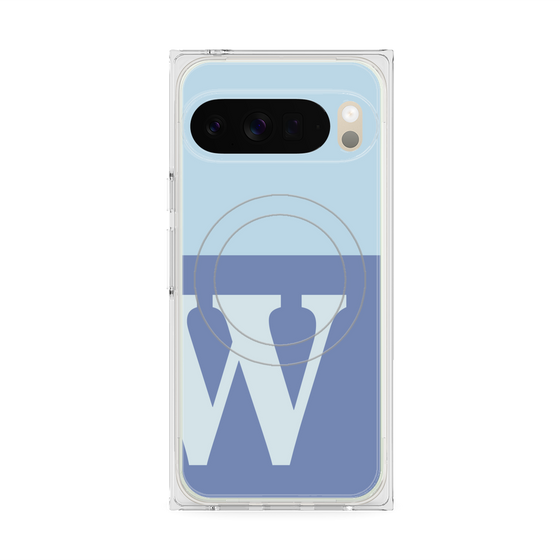 Premium Square Case with Pixelsnap［ Original - initial two tone - W blue ］