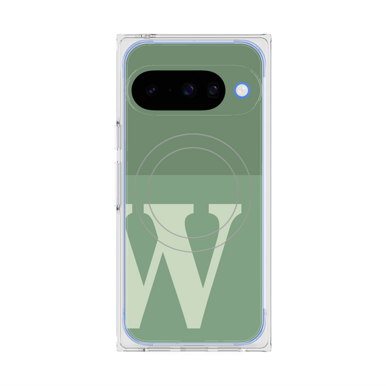 Premium Square Case with Pixelsnap［ Original - initial two tone - W green ］