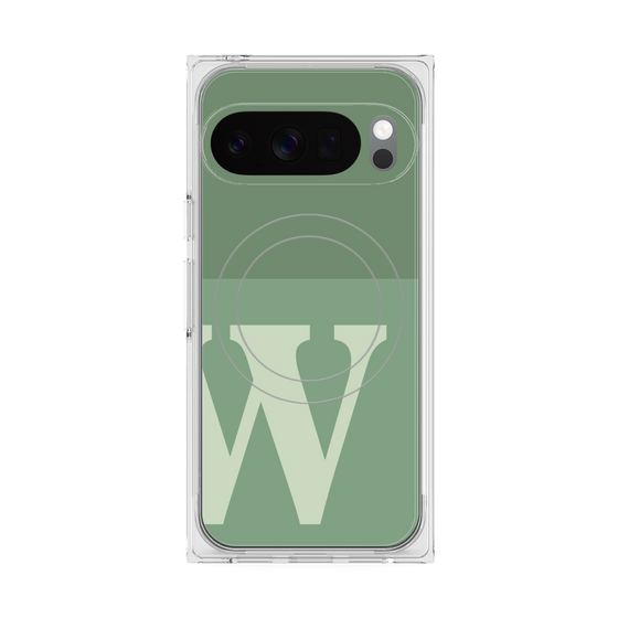 Premium Square Case with Pixelsnap［ Original - initial two tone - W green ］
