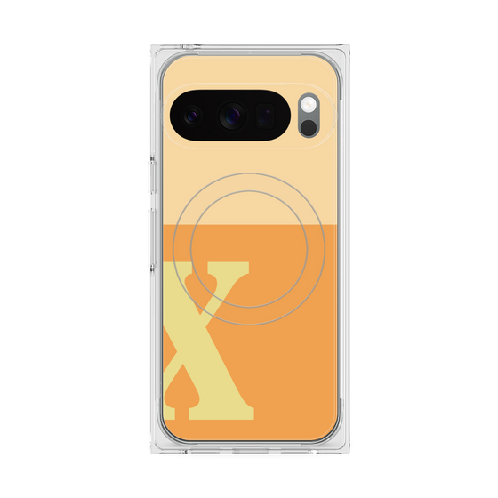 Premium Square Case with Pixelsnap［ Original - initial two tone - X orange ］