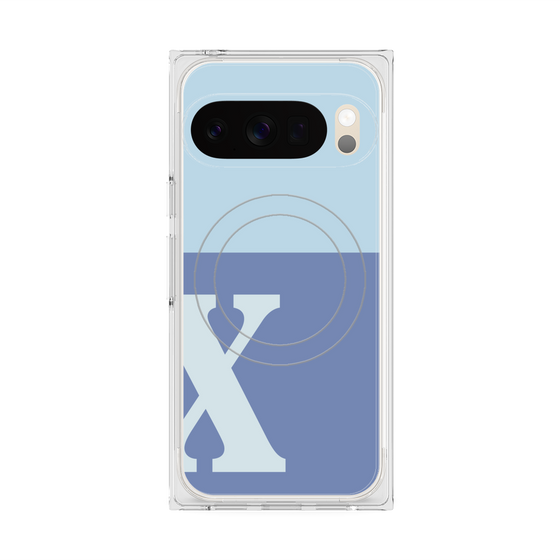 Premium Square Case with Pixelsnap［ Original - initial two tone - X blue ］