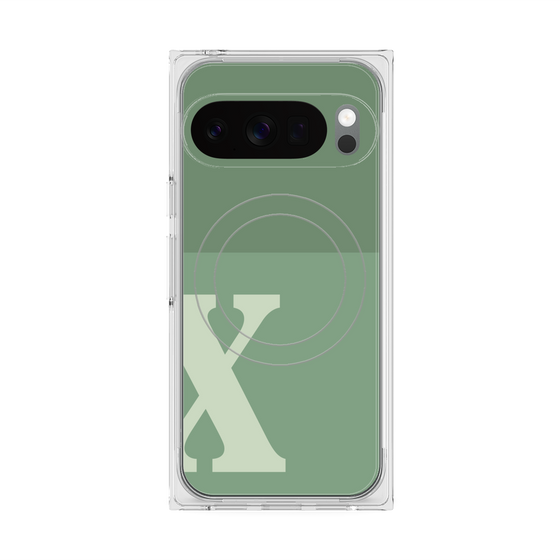 Premium Square Case with Pixelsnap［ Original - initial two tone - X green ］