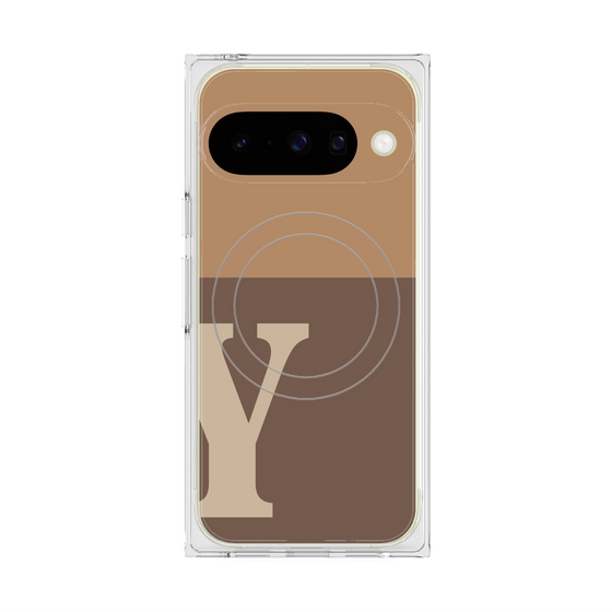 Premium Square Case with Pixelsnap［ Original - initial two tone - Y brown ］