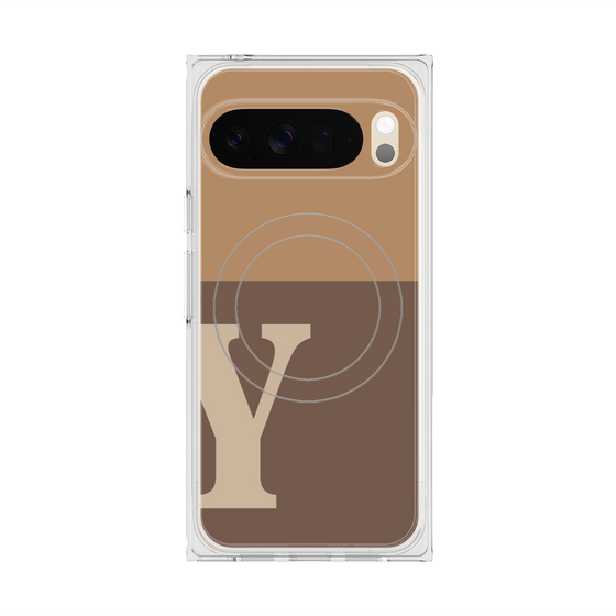 Premium Square Case with Pixelsnap［ Original - initial two tone - Y brown ］