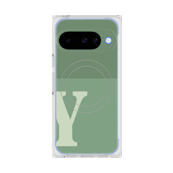 Premium Square Case with Pixelsnap［ Original - initial two tone - Y green ］