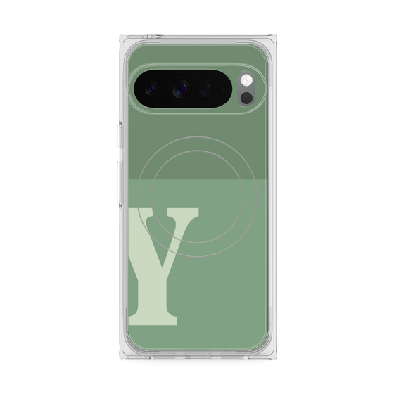 Premium Square Case with Pixelsnap［ Original - initial two tone - Y green ］