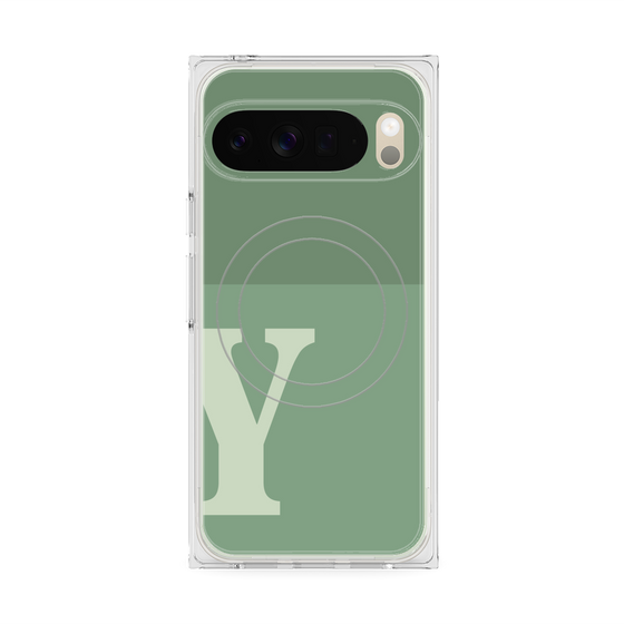 Premium Square Case with Pixelsnap［ Original - initial two tone - Y green ］